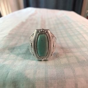 Turquoise sterling ring.  approx size 10